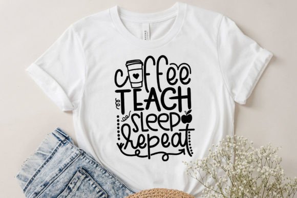 Coffee Teach Sleep Repeat SVG for Crafts & Graphics