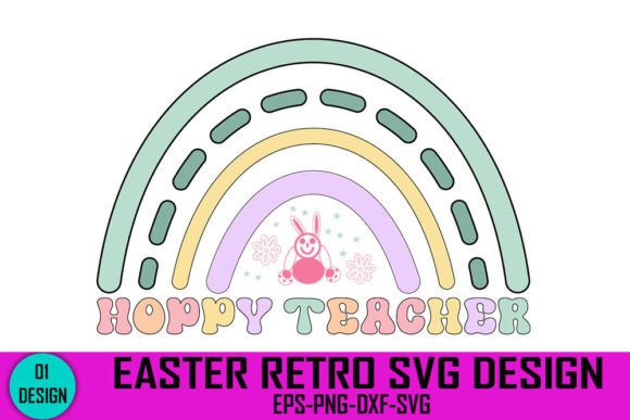 Hoppy Teacher Easter Retro Graphics for Crafts