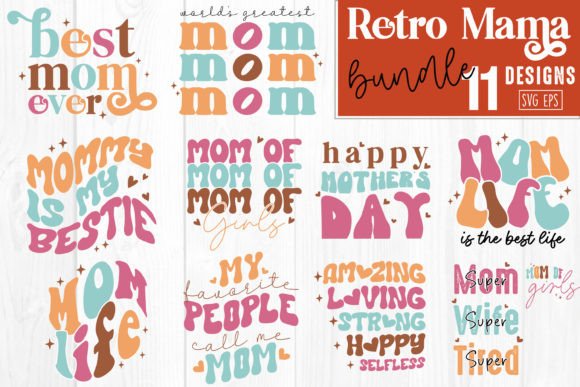 Retro Mother's Day Graphics for Crafts