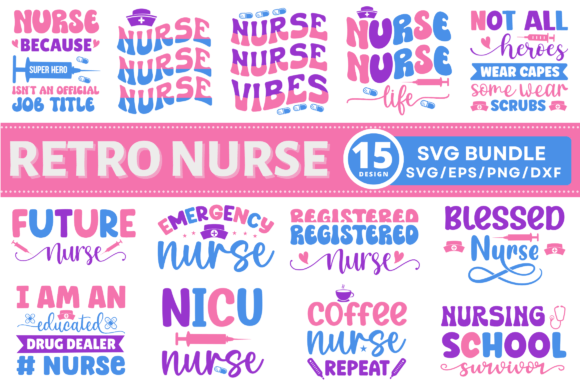 Retro Nurse SVG Bundle: Graphics for Crafts