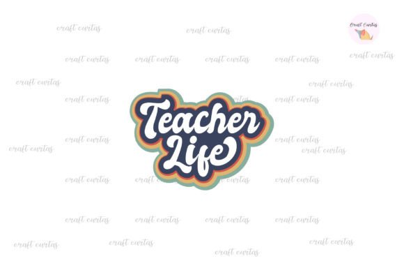 Retro Teacher Graphics for Crafts & Branding