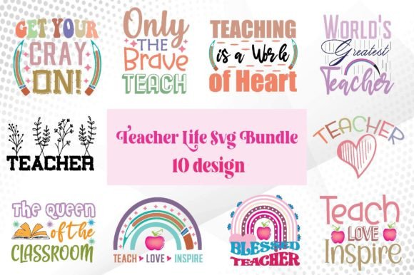Teacher Life Svg Bundle: Graphics for Crafts