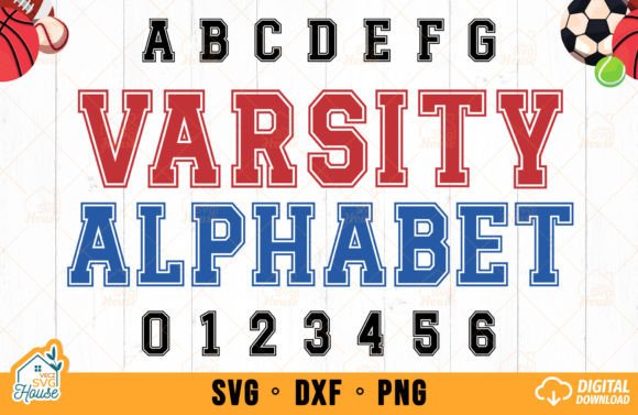Varsity Alphabet SVG for Crafts & Graphics